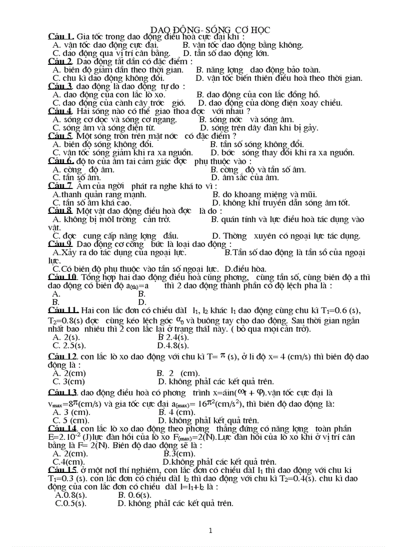 image for page Bộ đề trắc nghiệm Vật Lý 12 40 trang