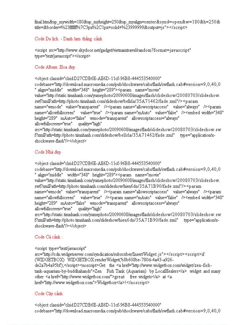 image for page Bộ sưu tập mã code hay cho web