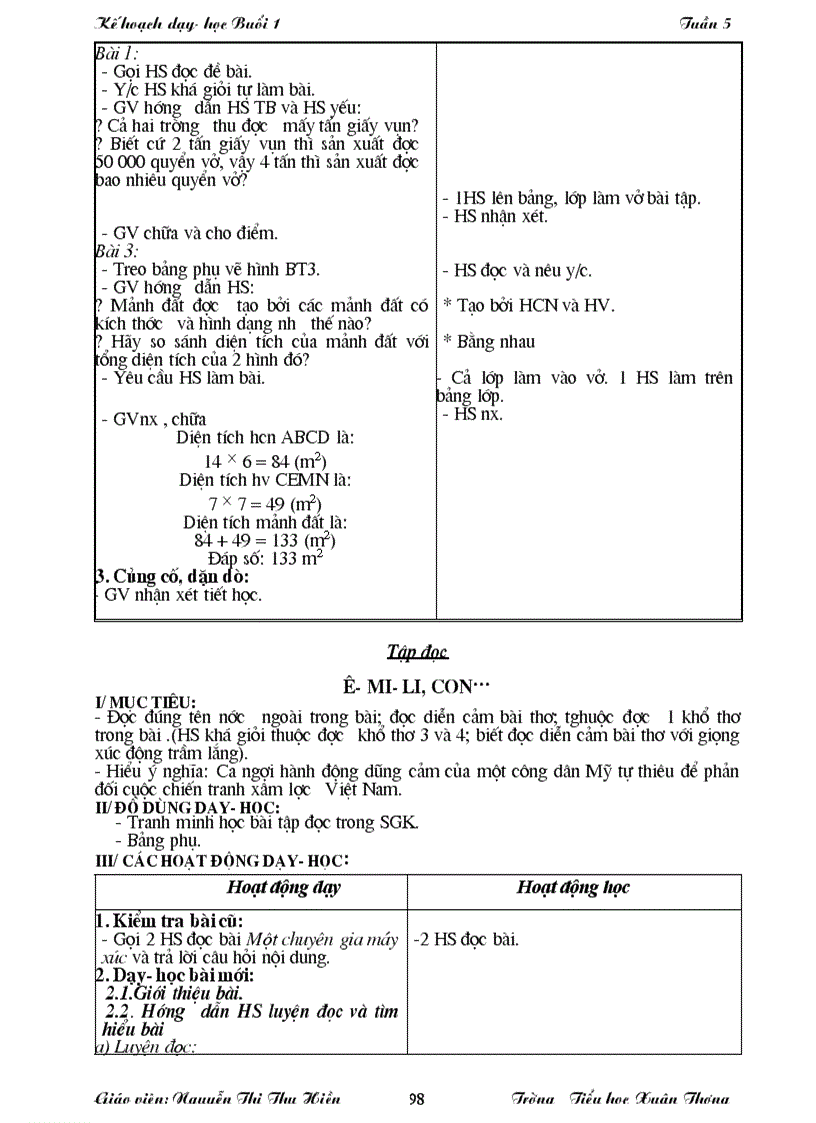 image for page Buổi 1 Tuần 5 Lớp 5