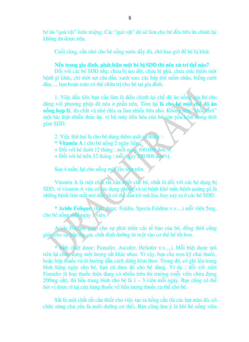 image for page Các bệnh dinh dưỡng của trẻ