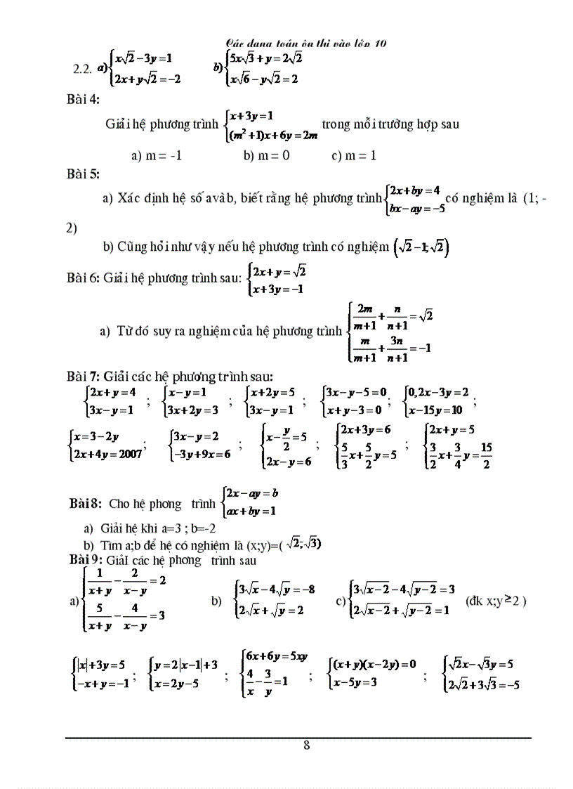 image for page Cac dang toan on tap lop 9 vao lop 10