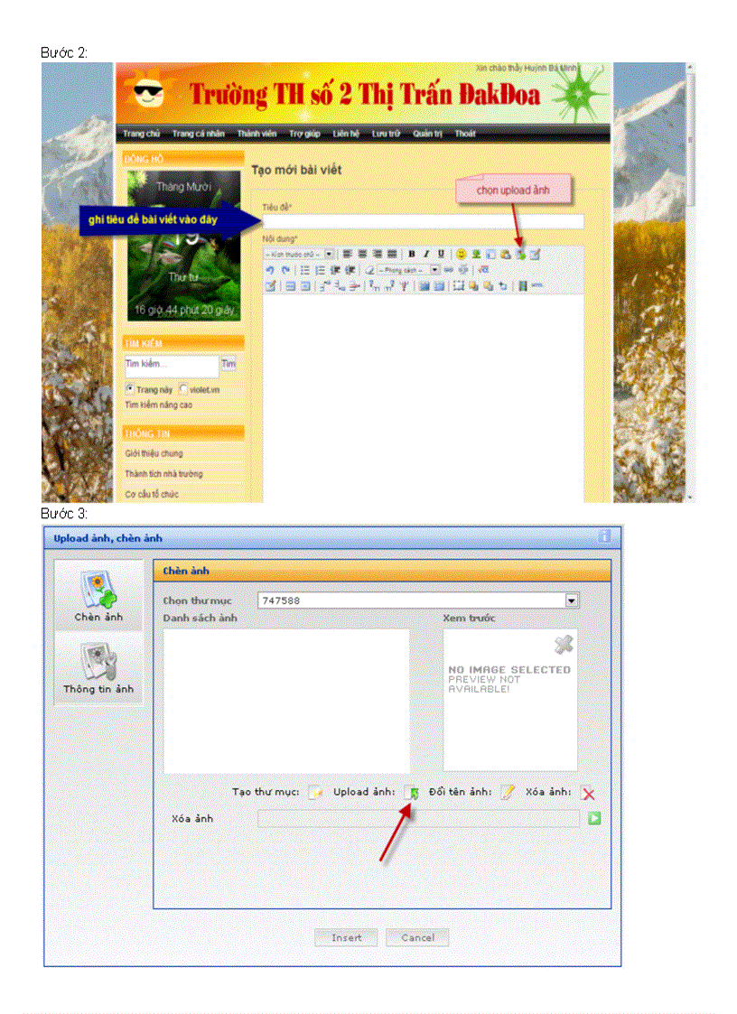 image for page Cách chèn hình ảnh cho bài viết