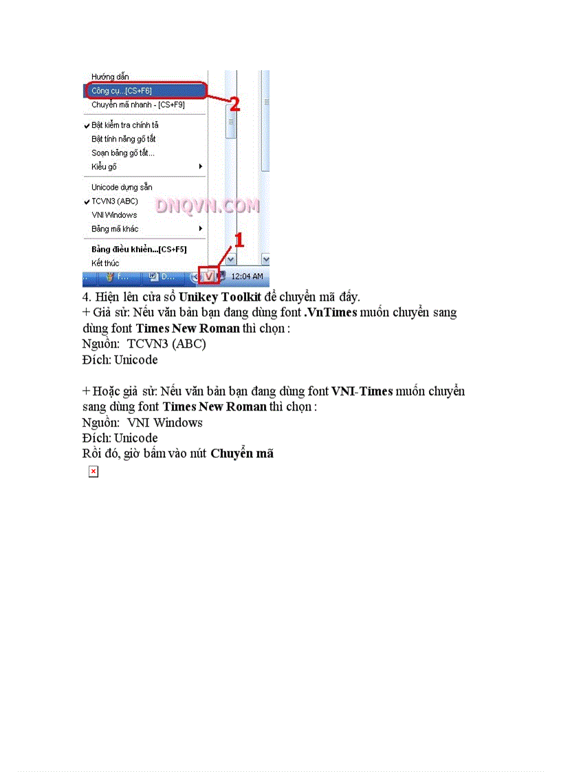 image for page Cách chuyển đổi font chữ
