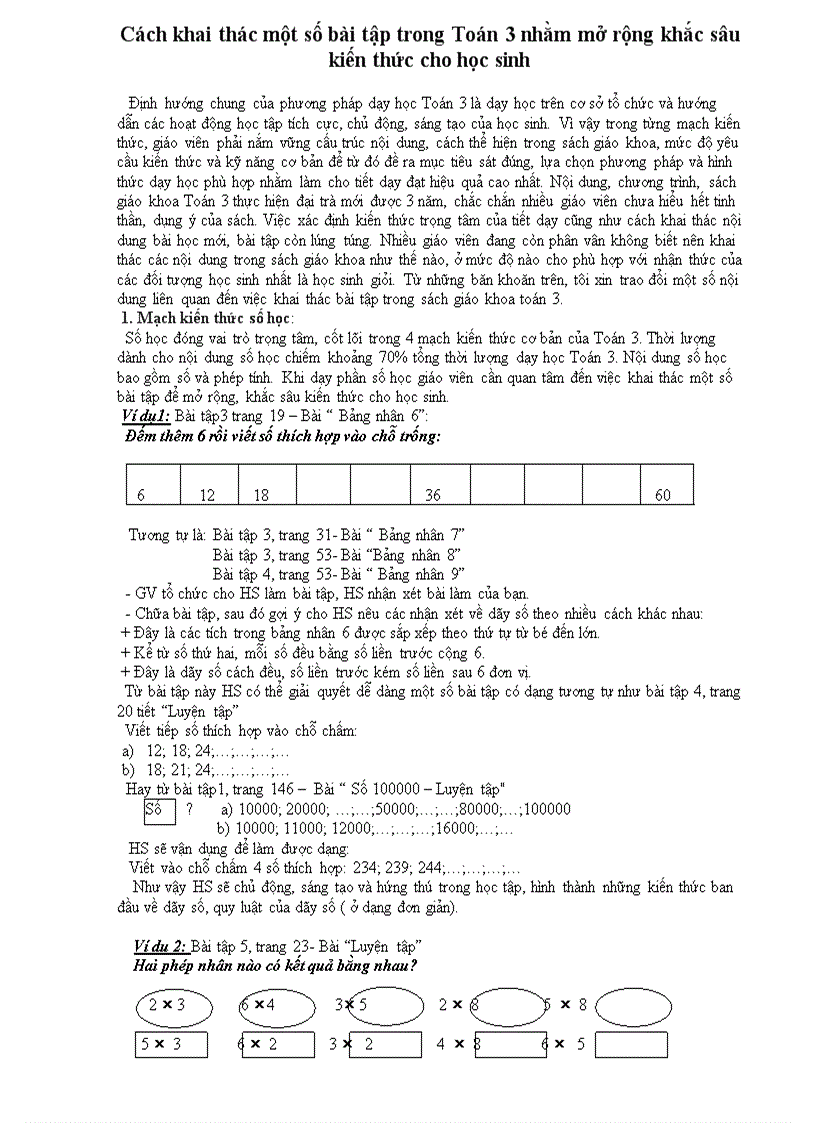 image for page Cách khai thác bài tập Toán 3