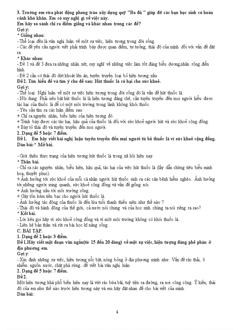 image for page Cách làm văn nghị luận 9