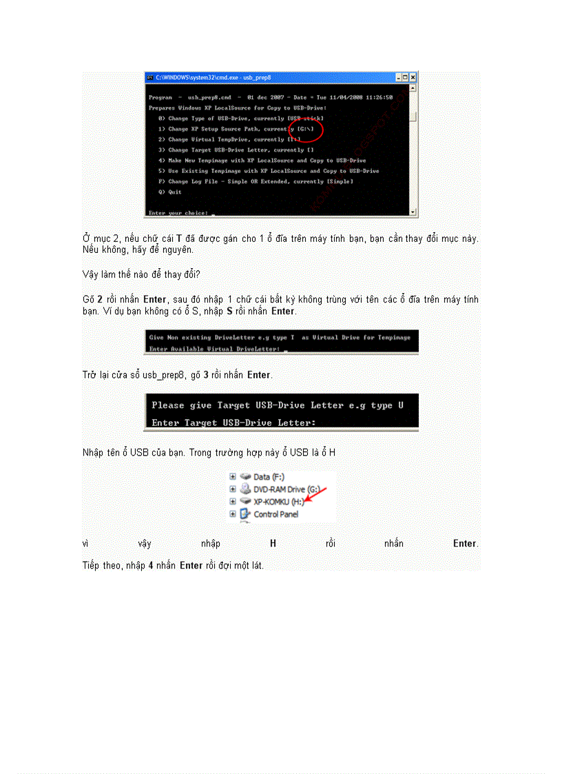 image for page Cài window xp bằng usb