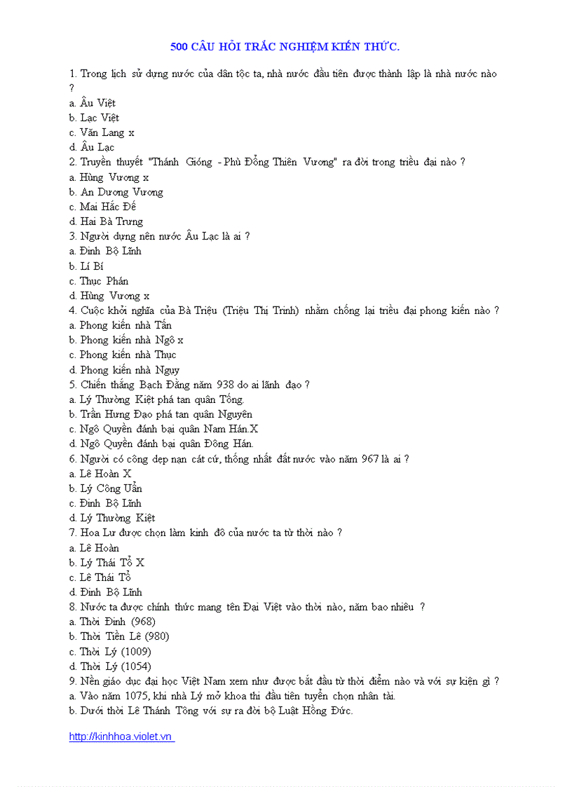 image for page Câu hỏi trắc nghiệm kiến thức