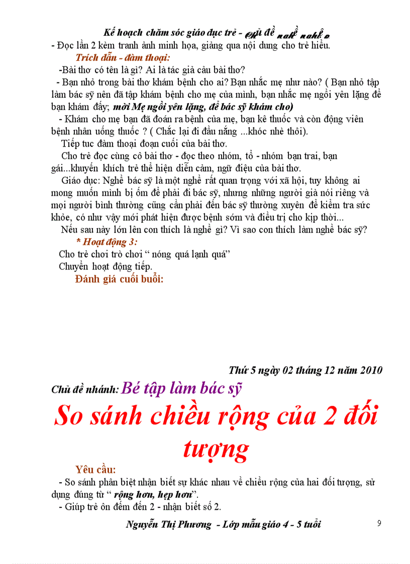 image for page CĐ nghề nghiệp Nhánh Bé làm bác sỹ