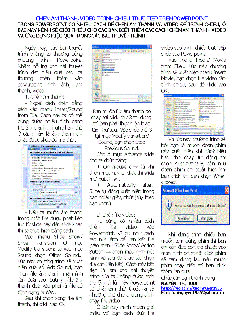 image for page Chèn âm thanh vào powerpoint
