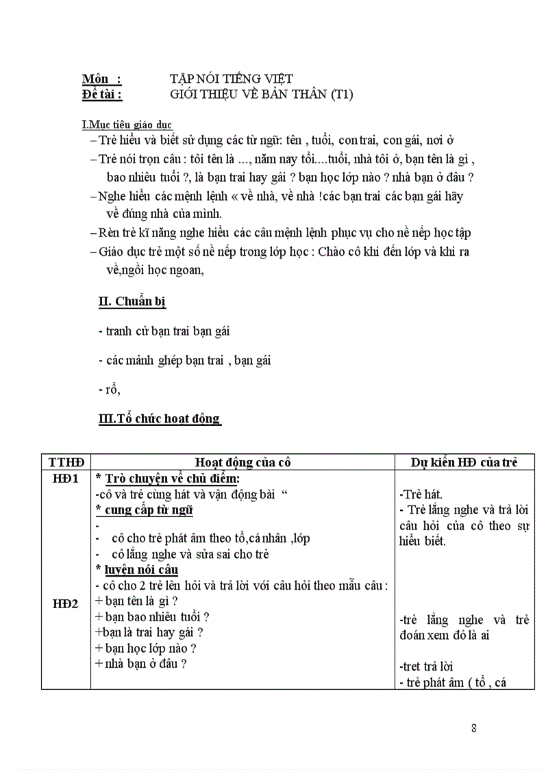 image for page Chủ đề bản thân 3 tuần