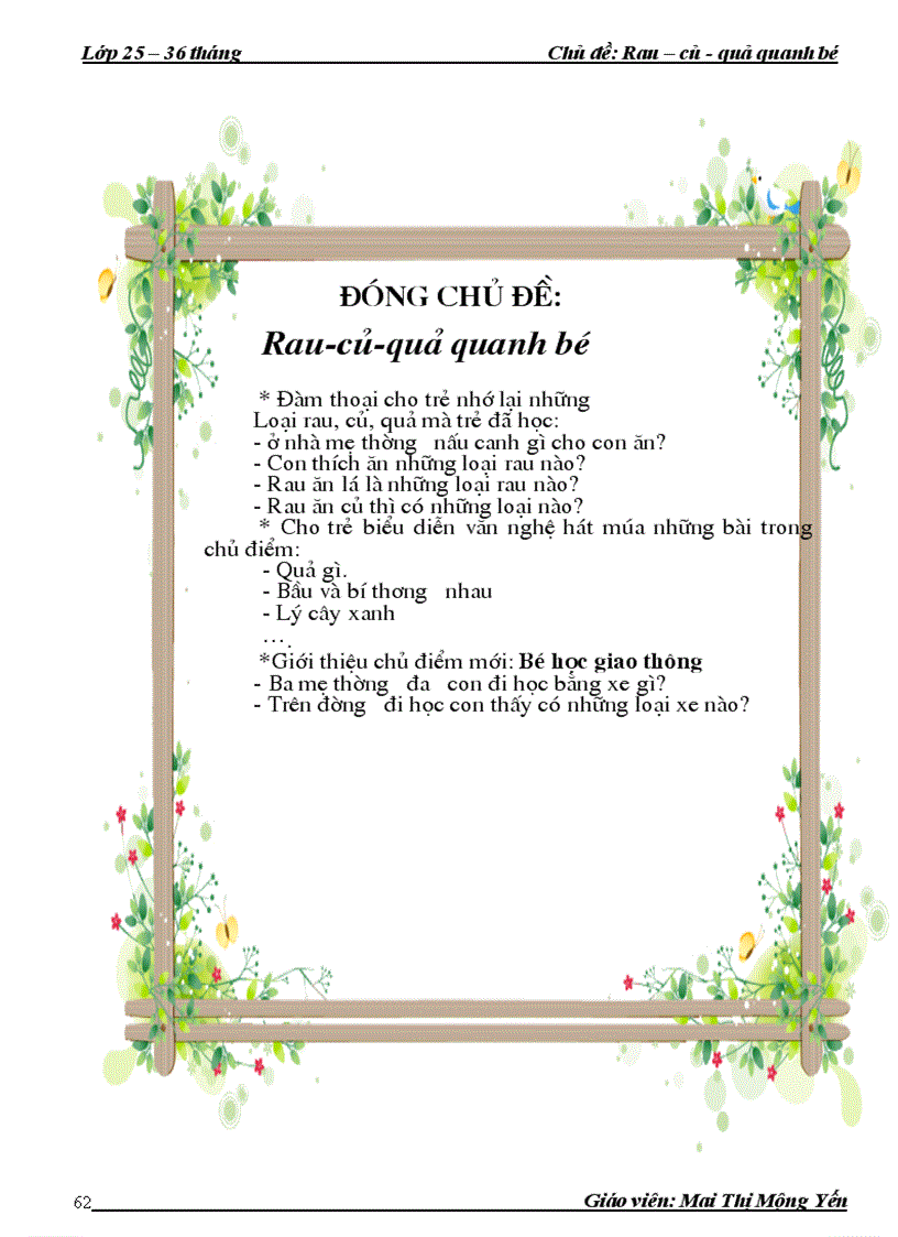 image for page Chủ đề rau củ quả nhà trẻ