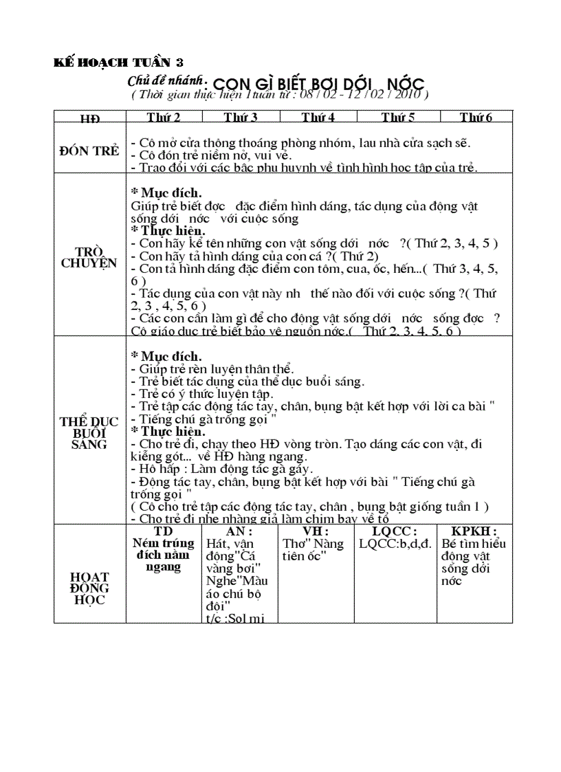 image for page Chu de the gioi dong vat tuần 3