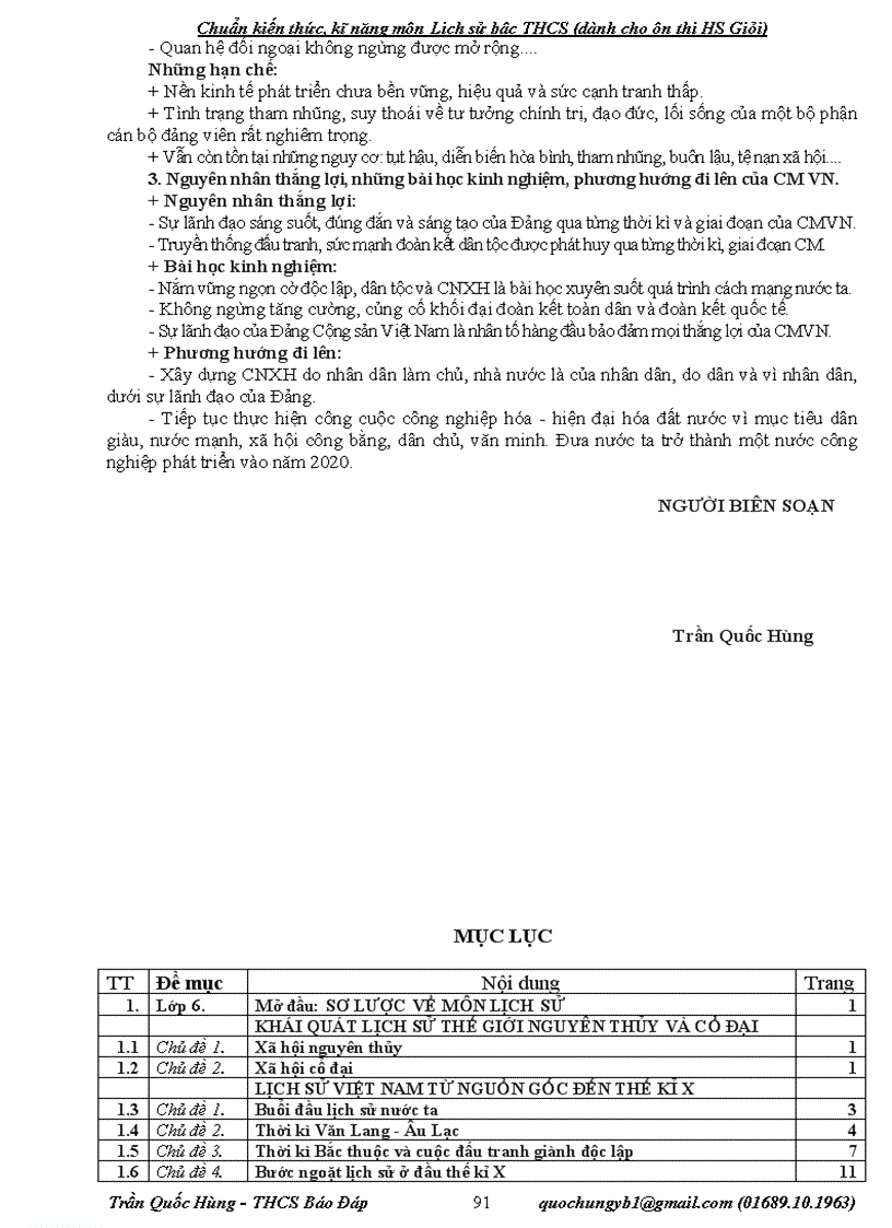 image for page Chuẩn kiến thức kỹ năng môn Lịch sử THCS