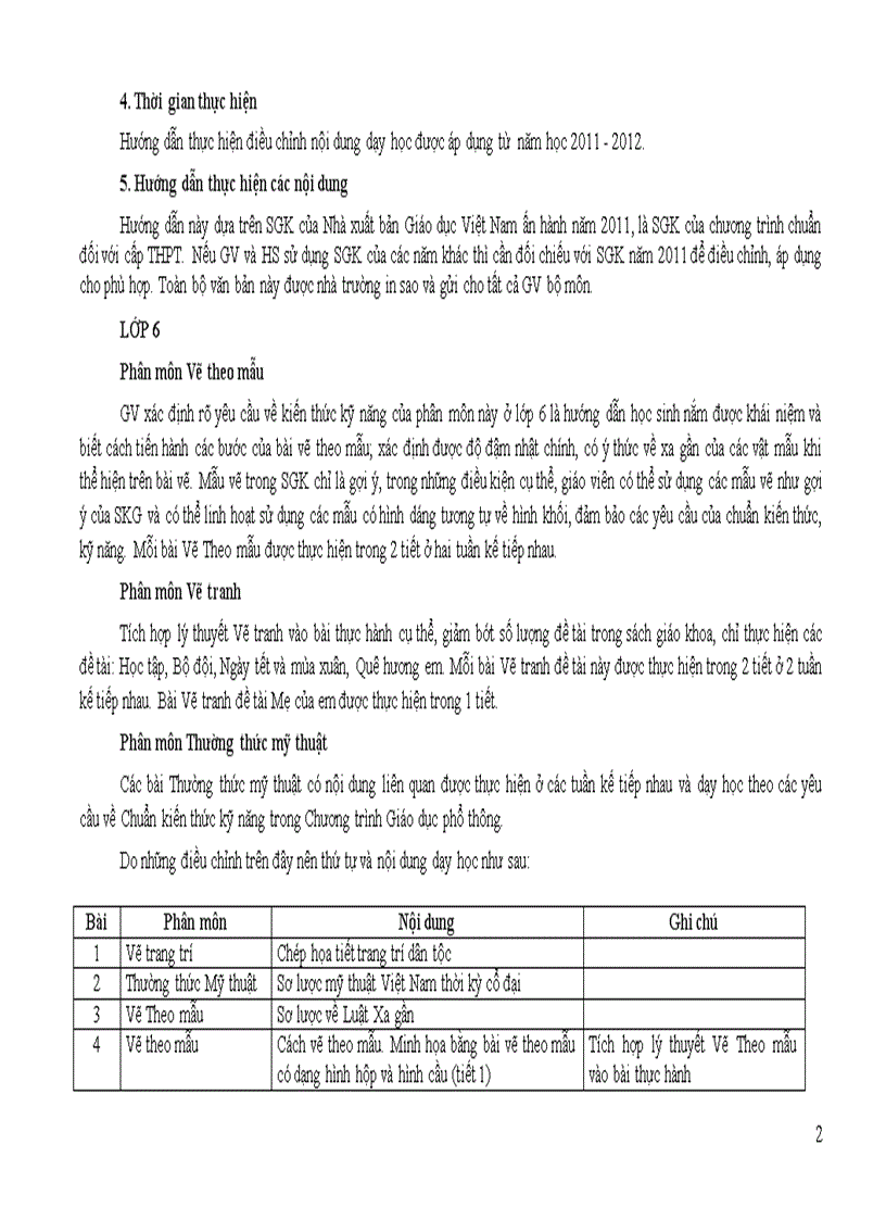 image for page Chương trình giảm tải môn Mỹ thuật