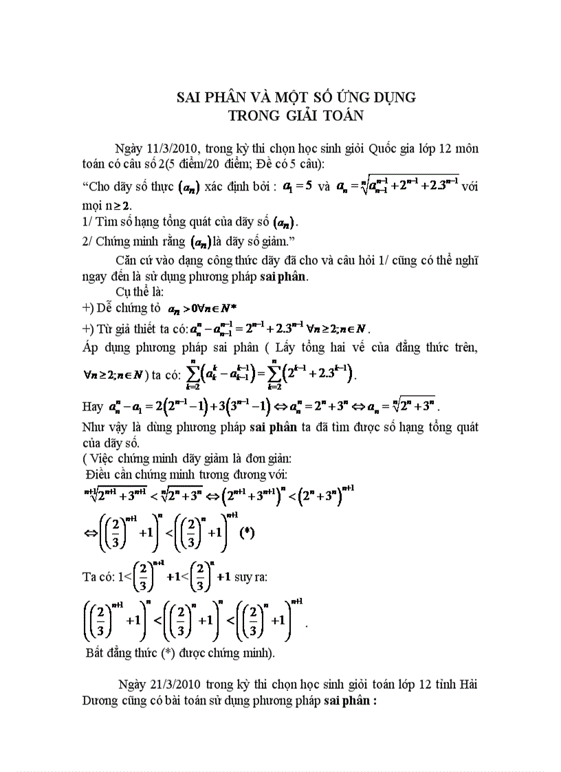image for page Công cụ giải quyết một số bài toán về dãy số của thầy Phí Văn Dương