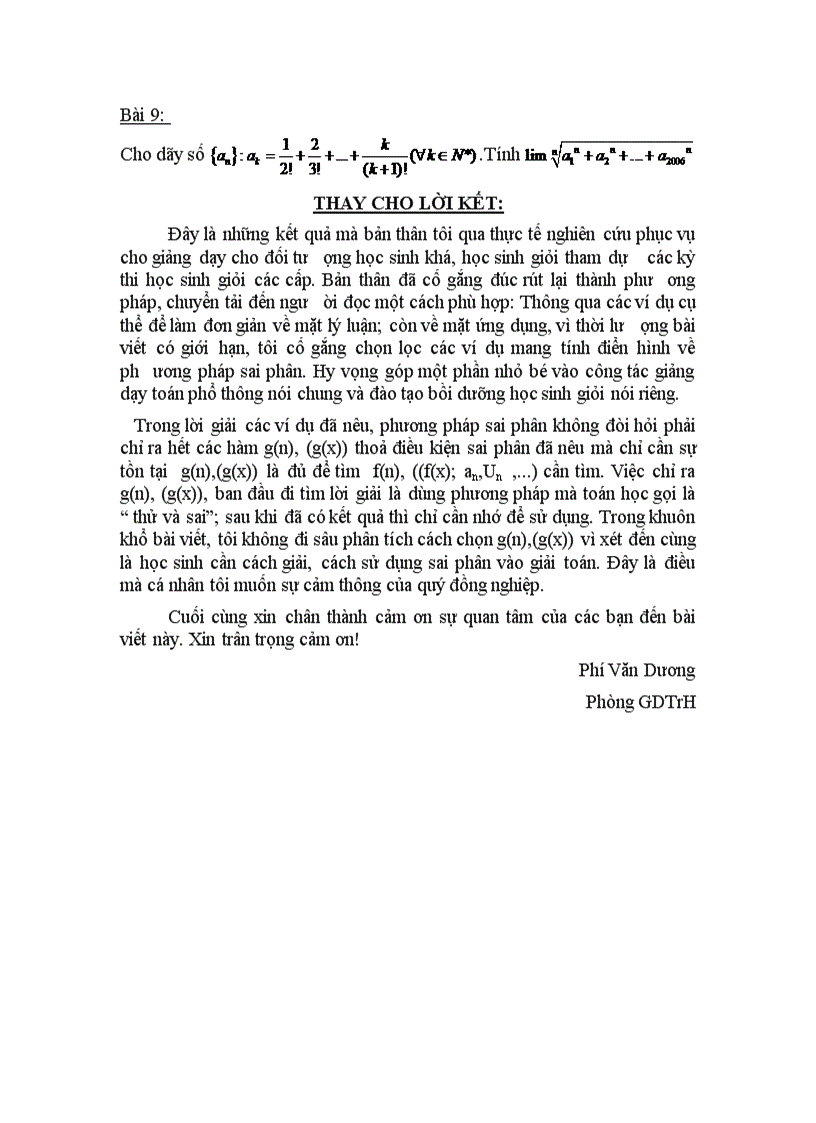 image for page Công cụ giải quyết một số bài toán về dãy số của thầy Phí Văn Dương