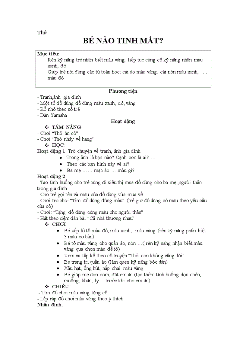 image for page Củng cố màu xanh đỏ và phân biệt màu vàng