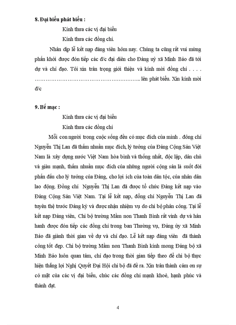 image for page Dẫn chương trình lễ kết nạp đảng viên