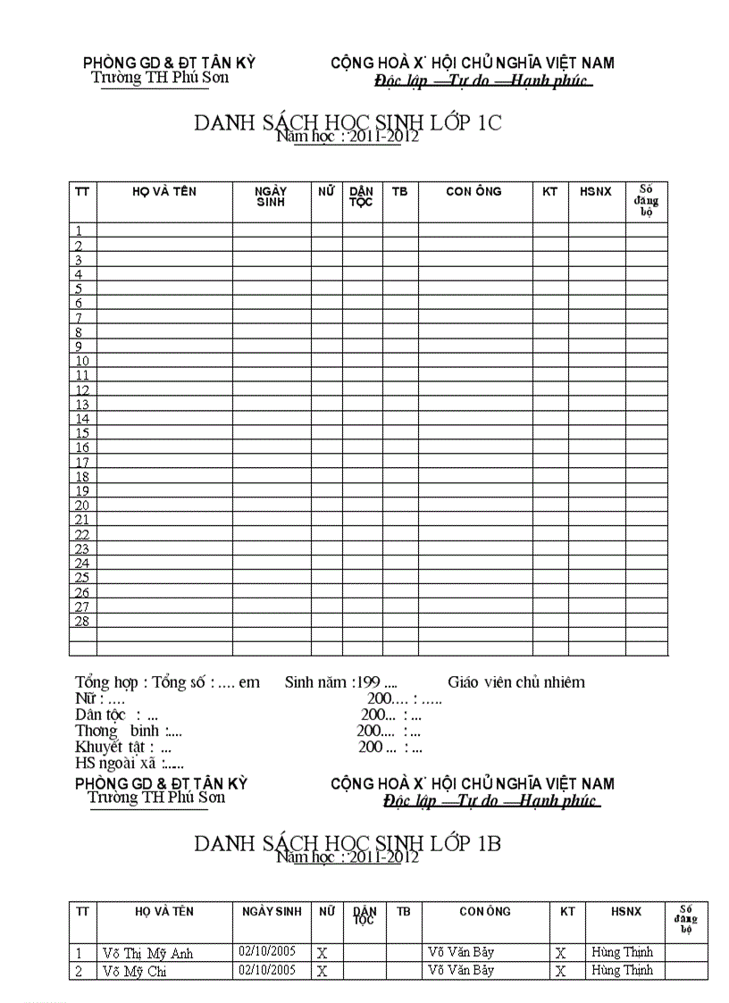 image for page Danh sach HS 2011 2012
