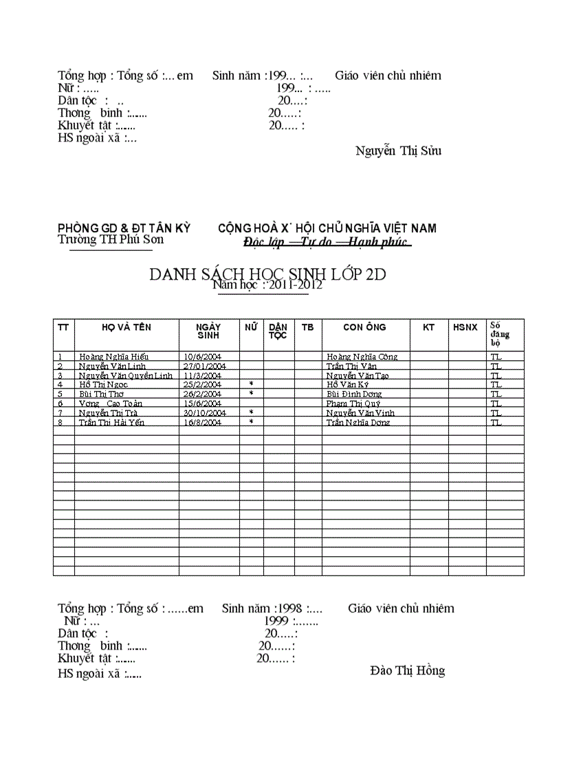image for page Danh sach HS 2011 2012
