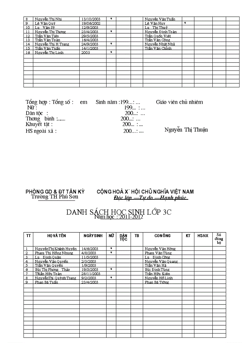 image for page Danh sach HS 2011 2012