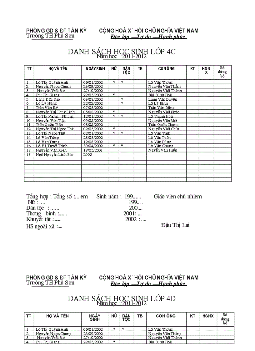 image for page Danh sach HS 2011 2012
