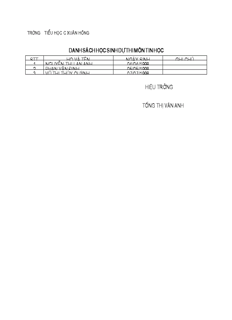 image for page Danh sách HSG Xuân Hồng C
