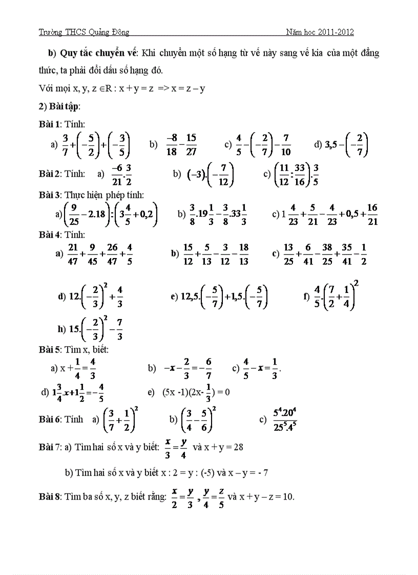 image for page Đề cương ôn KSCL kì I Toán 7 2011 2012