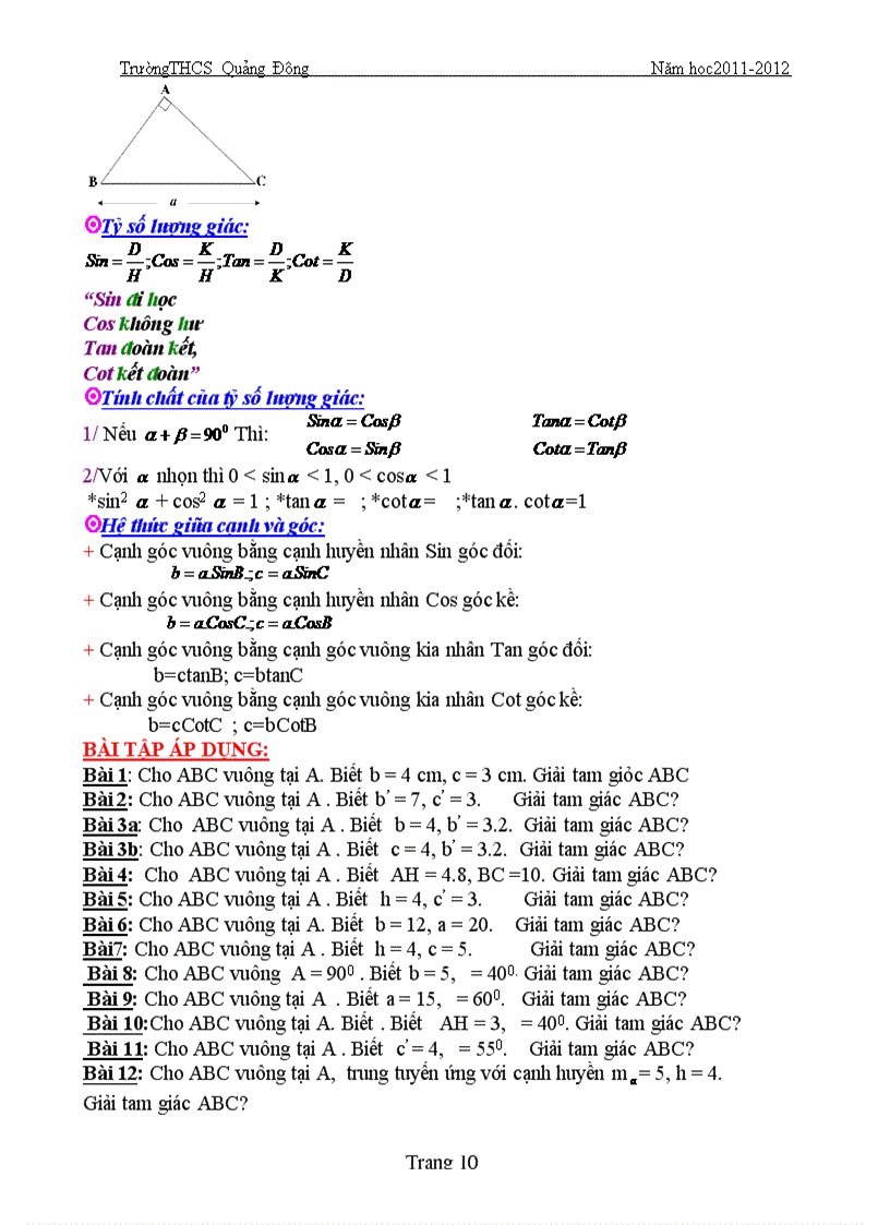 image for page Đề cương ôn KSCL kì I Toán 9 2011 2012