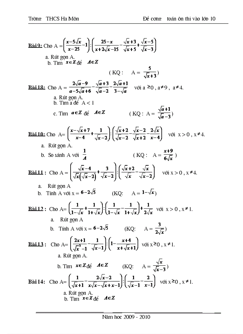 image for page Đề cương ôn tập toán 9 09 10