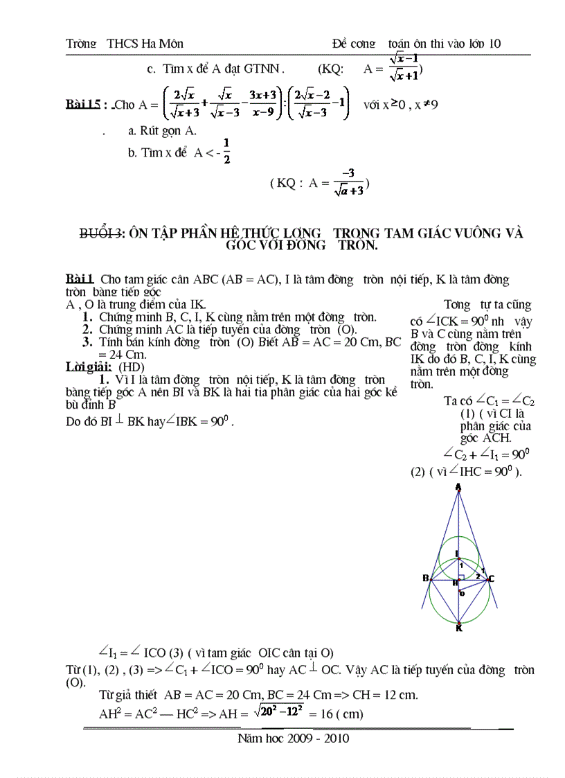 image for page Đề cương ôn tập toán 9 09 10
