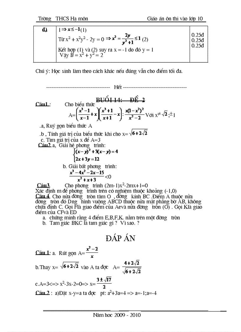 image for page Đề cương ôn tập toán 9 09 10