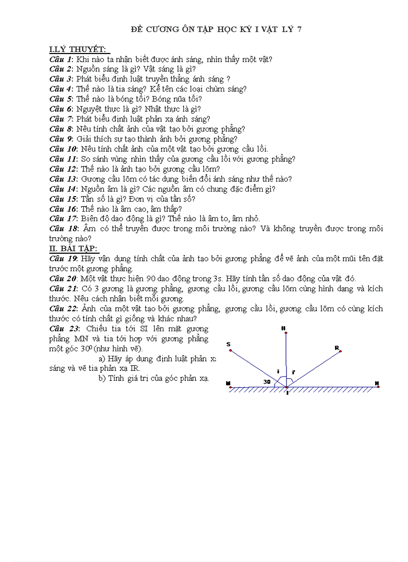 image for page Đề cương ôn tập vật lý 7 kh 1