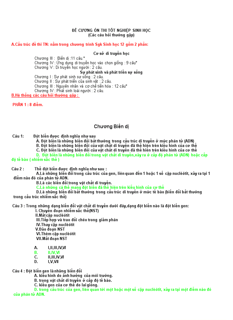 image for page Đề cương ôn thi tốt nghiệp sinh học