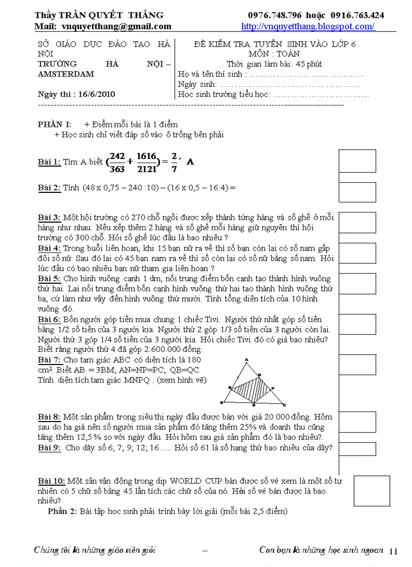 image for page Đề thi và đáp án lớp 6 trường AMS
