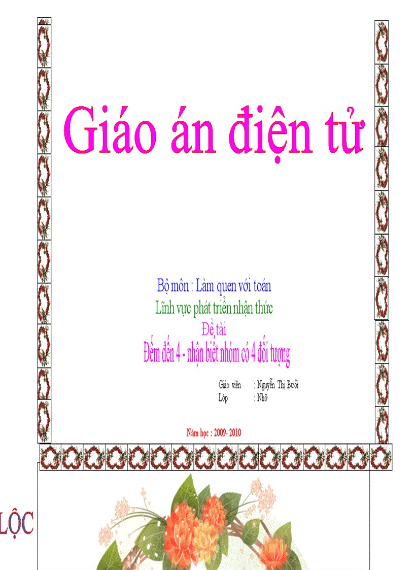 image for page Đếm đến 4 và nhận biết nhóm 4 đối tượng