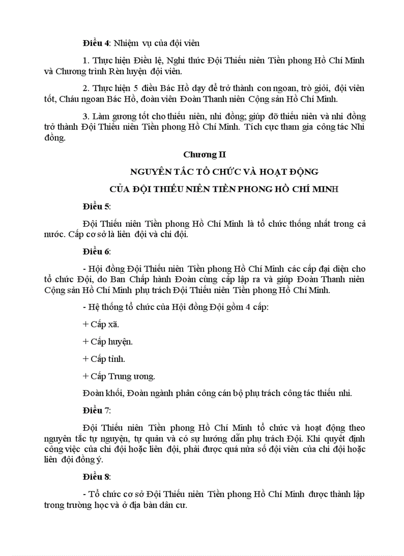 image for page Điều lệ Đội