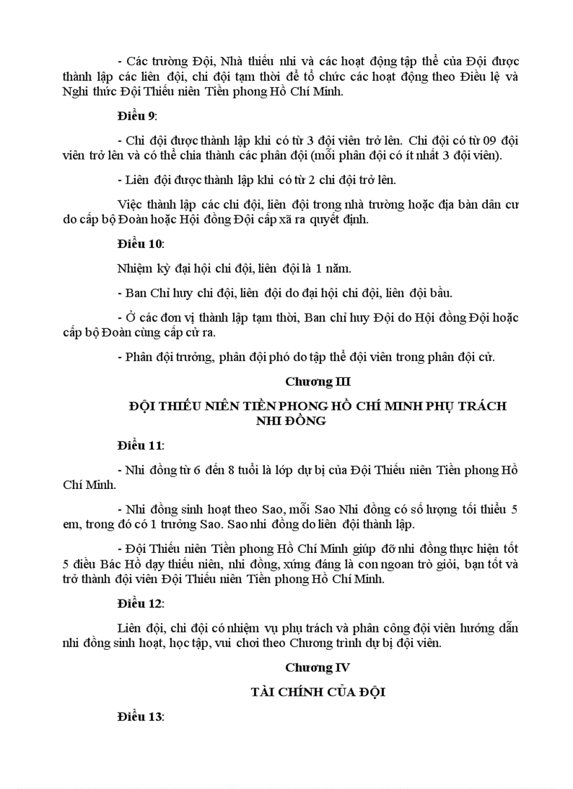 image for page Điều lệ Đội