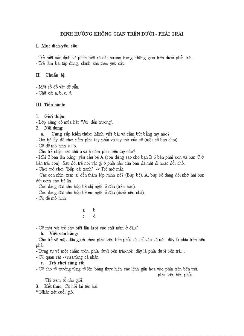 image for page Định hướng không gian trong ngoài