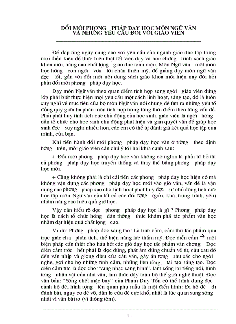 image for page Đổi mới phương pháp dạy học Ngữ văn như thế nào