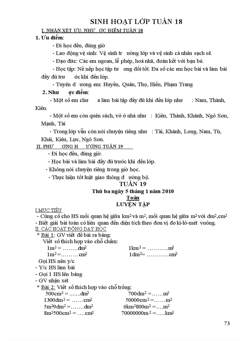 image for page GA Toán buổi 2 Tuần 19 Lớp 4 2009 2010