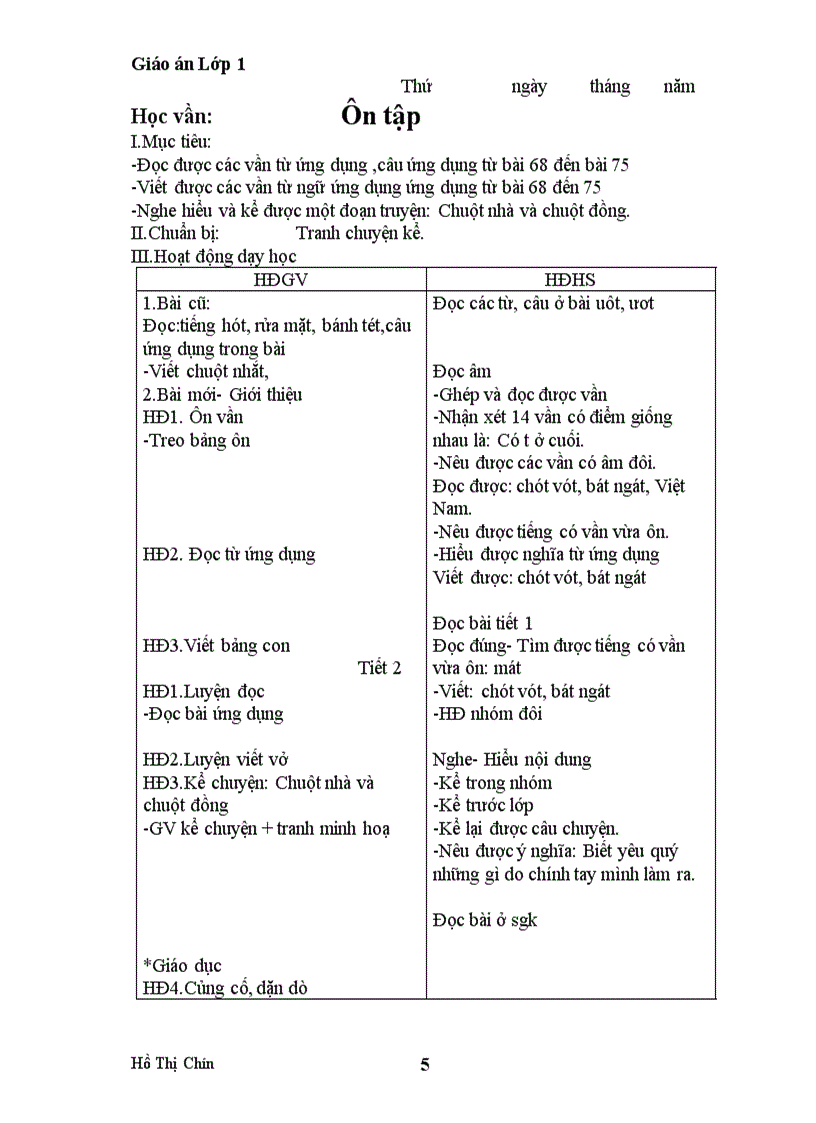 image for page GA Tuần 1 đến tuần 18 Lớp 1