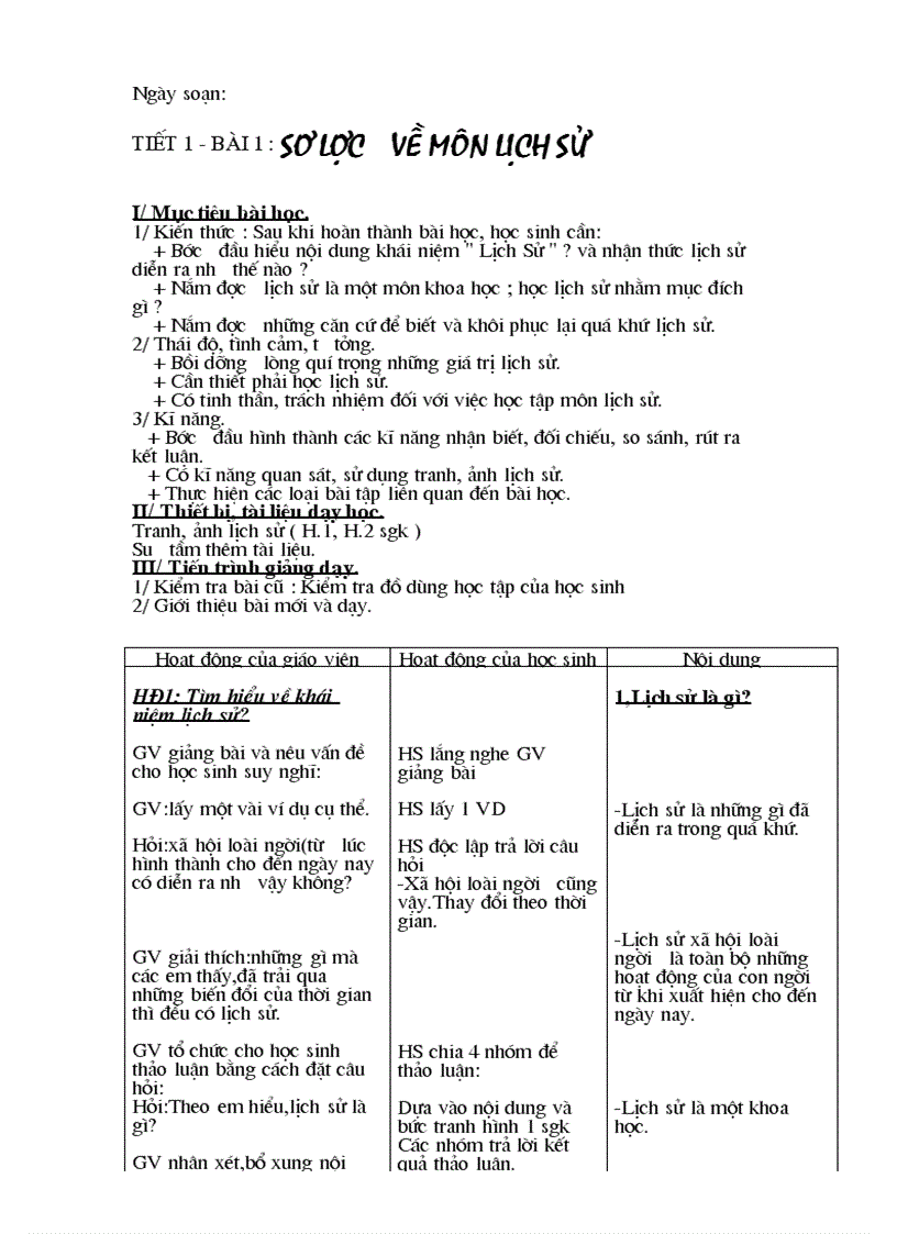 image for page Giao án lich sử 6