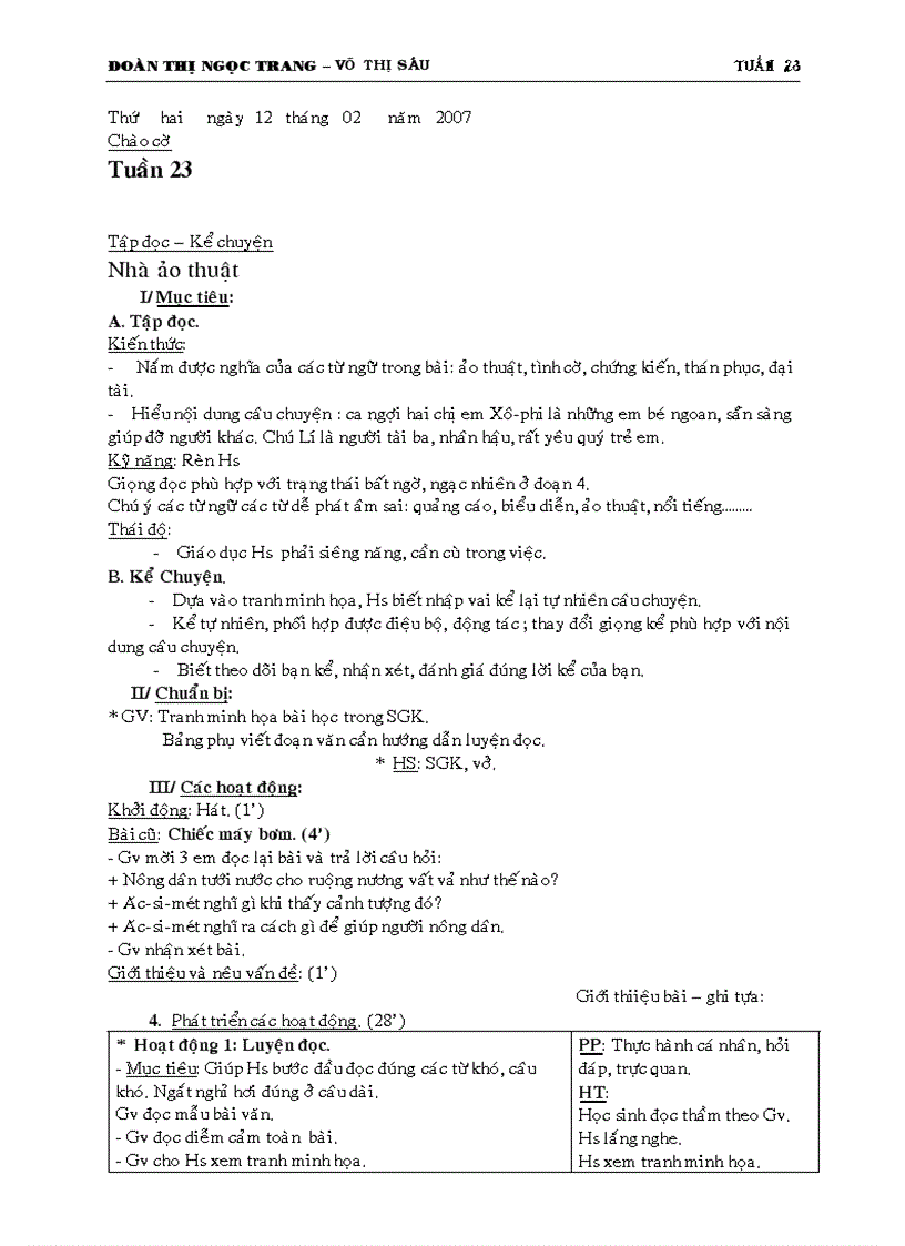 image for page Giáo án 3 Tuần 23