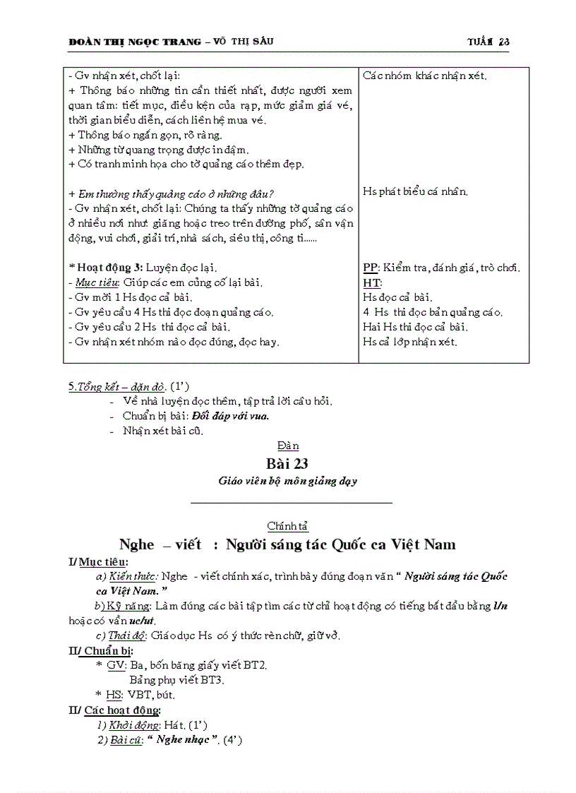 image for page Giáo án 3 Tuần 23