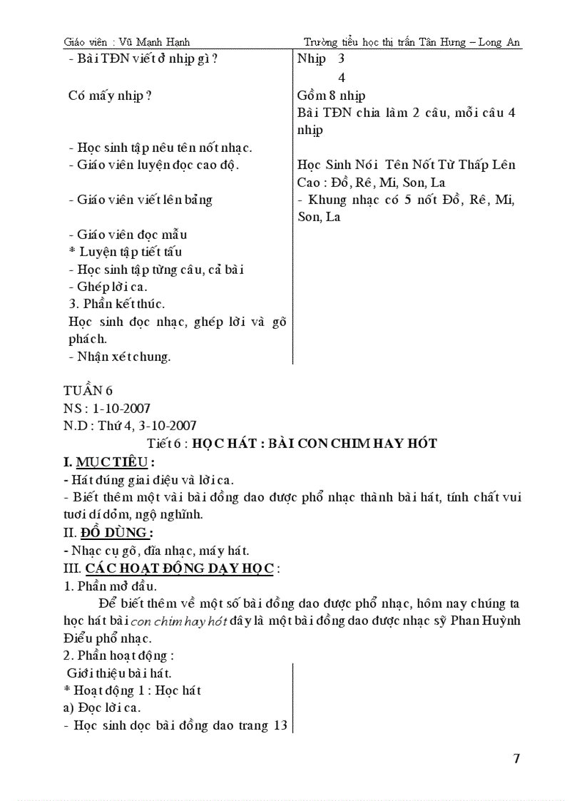 image for page Giáo án Âm nhạc 5