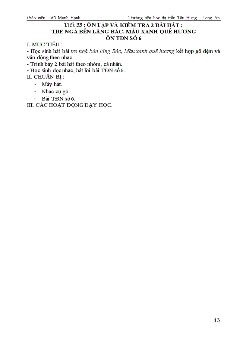 image for page Giáo án Âm nhạc 5