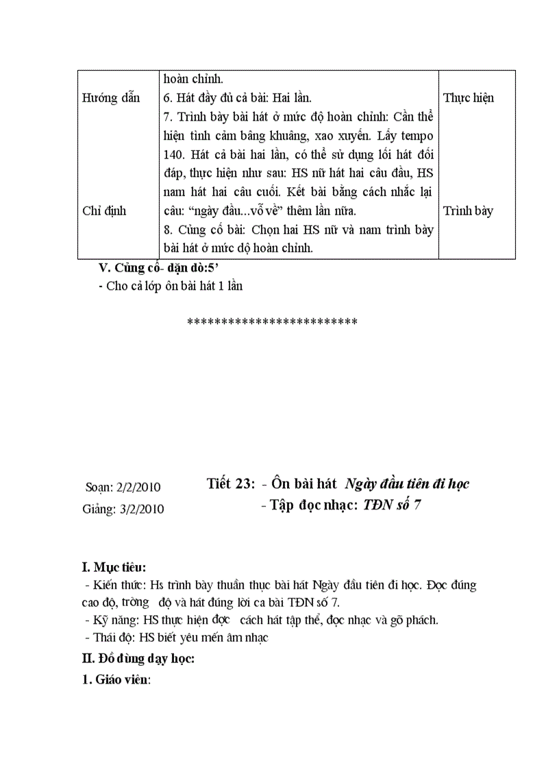 image for page Giáo án Âm nhạc 6