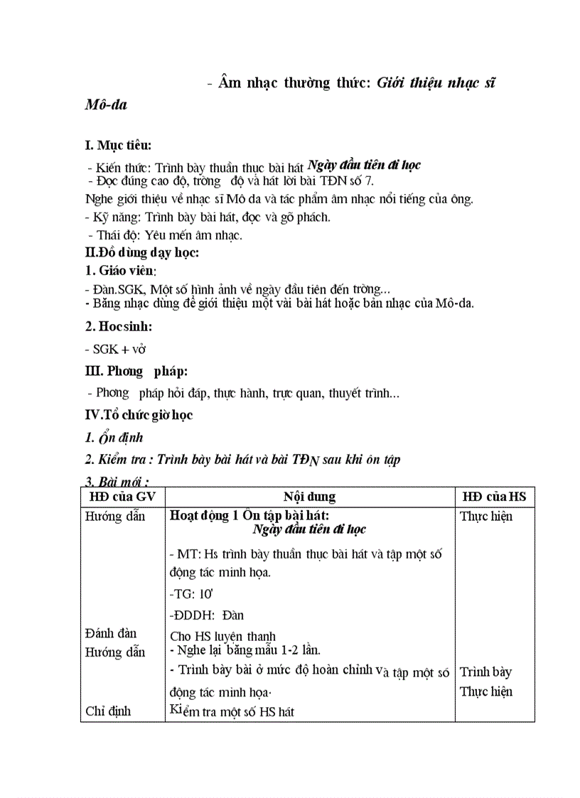 image for page Giáo án Âm nhạc 6