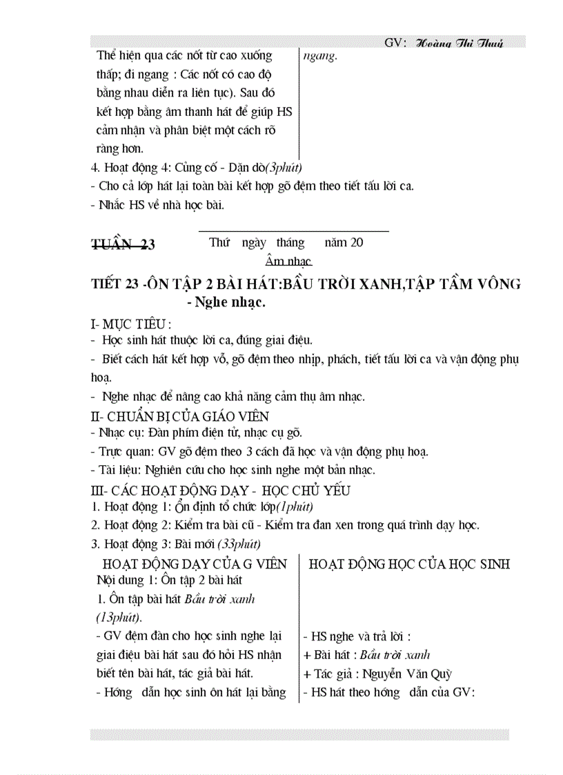 image for page Giáo án âm nhạc lớp 1